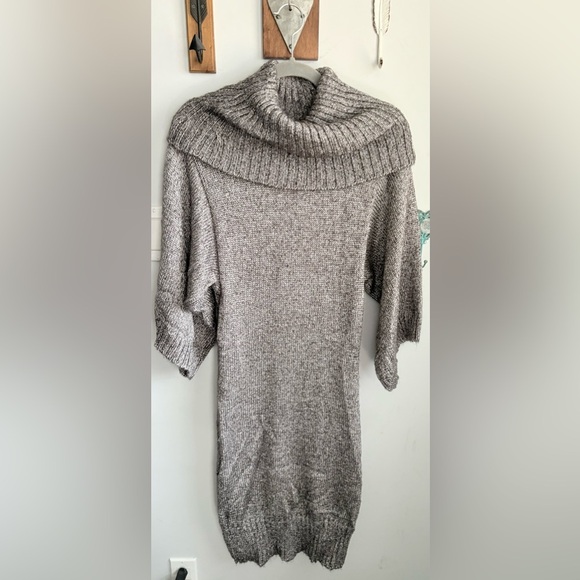 Cozy Gray Turtleneck Sweater Dress - Picture 1 of 4